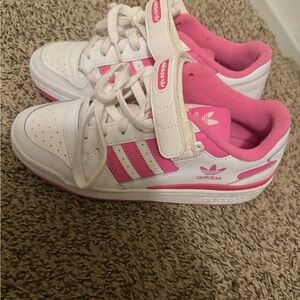 Adidas Kids' Sneakers in White and Pink Stripes